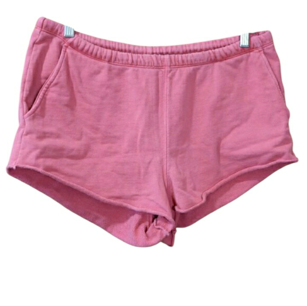 FRAME Coral Pink Lounge Shorts Medium Drawstring Waist Soft Cotton Athleisure